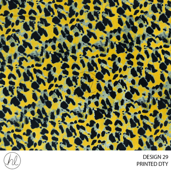 DTY Printed (53) Yellow (Design 29) (150cm) Per M