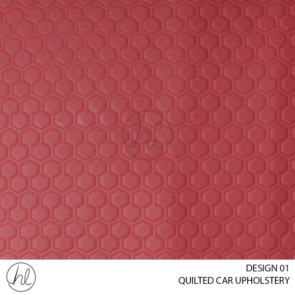 QUILTED CAR UPHOLSTERY 275 (DESIGN 01) (LIGHT RED) (140CM WIDE) PER M
