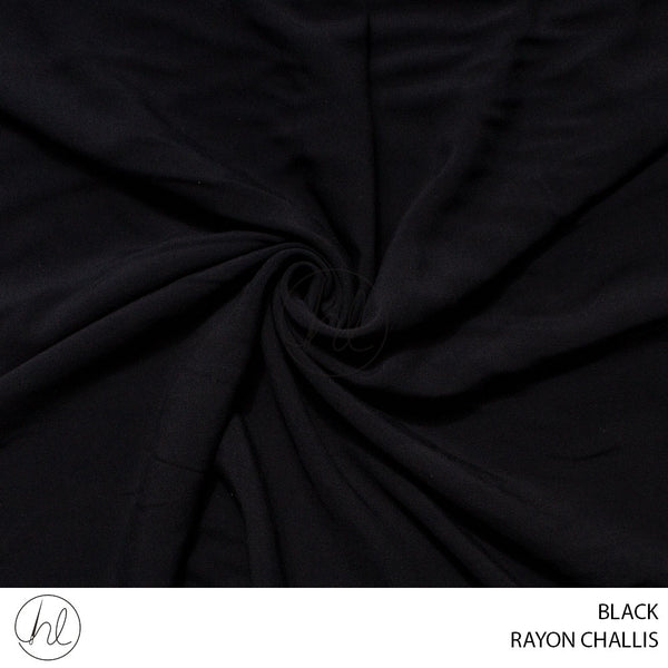 Rayon Challis (56) Black (140cm) Per M
