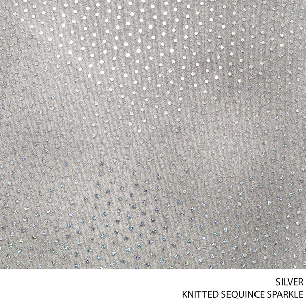 SEQUINCE KNITTED SPANGLE FABRIC 150CM SILVER