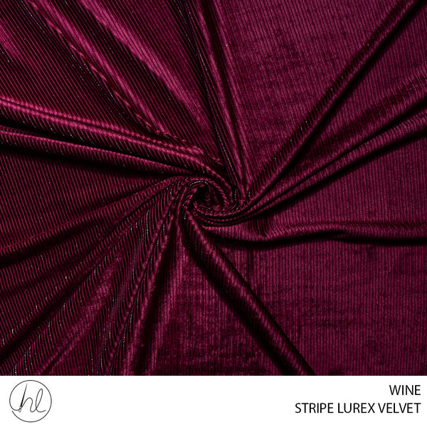 STRIPE LUREX VELVET (51) WINE (150CM) PER M