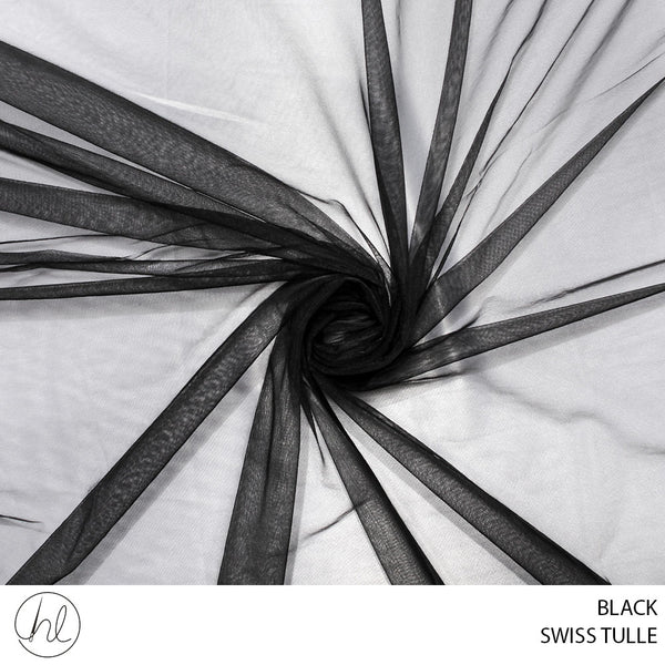 SWISS TULLE (53) BLACK (150CM) PER M
