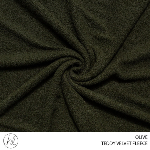 Teddy Velvet Fleece (56) Olive (150cm) Per M