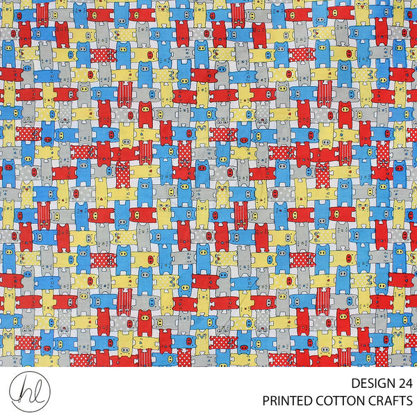 COTTON CRAFT CATS PRINTED FABRIC MULTI ROLL ROLL 001
