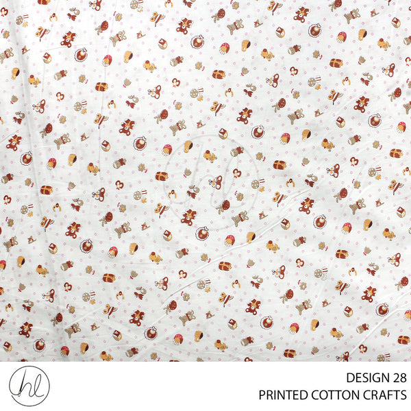 COTTON CRAFT PRINTED FABRIC BEARS & TOYS MULTI ROLL ROLL 001