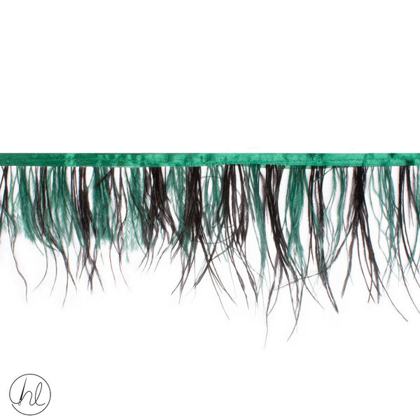2 TONE FEATHER TRIMMINGS (BLACK/GREEN) PER M