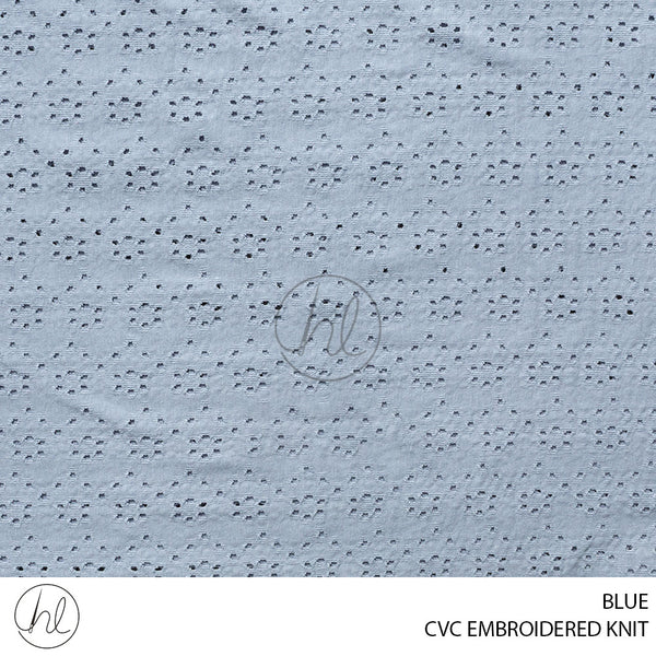 CVC EMBROIDERED KNIT (51) BLUE (150CM) PER M