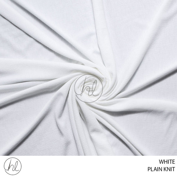 PLAIN KNIT (80) WHITE (150CM) PER M