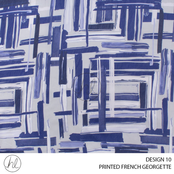 PRINTED FRENCH GEORGETTE (59) BLUE (150CM) PER M
