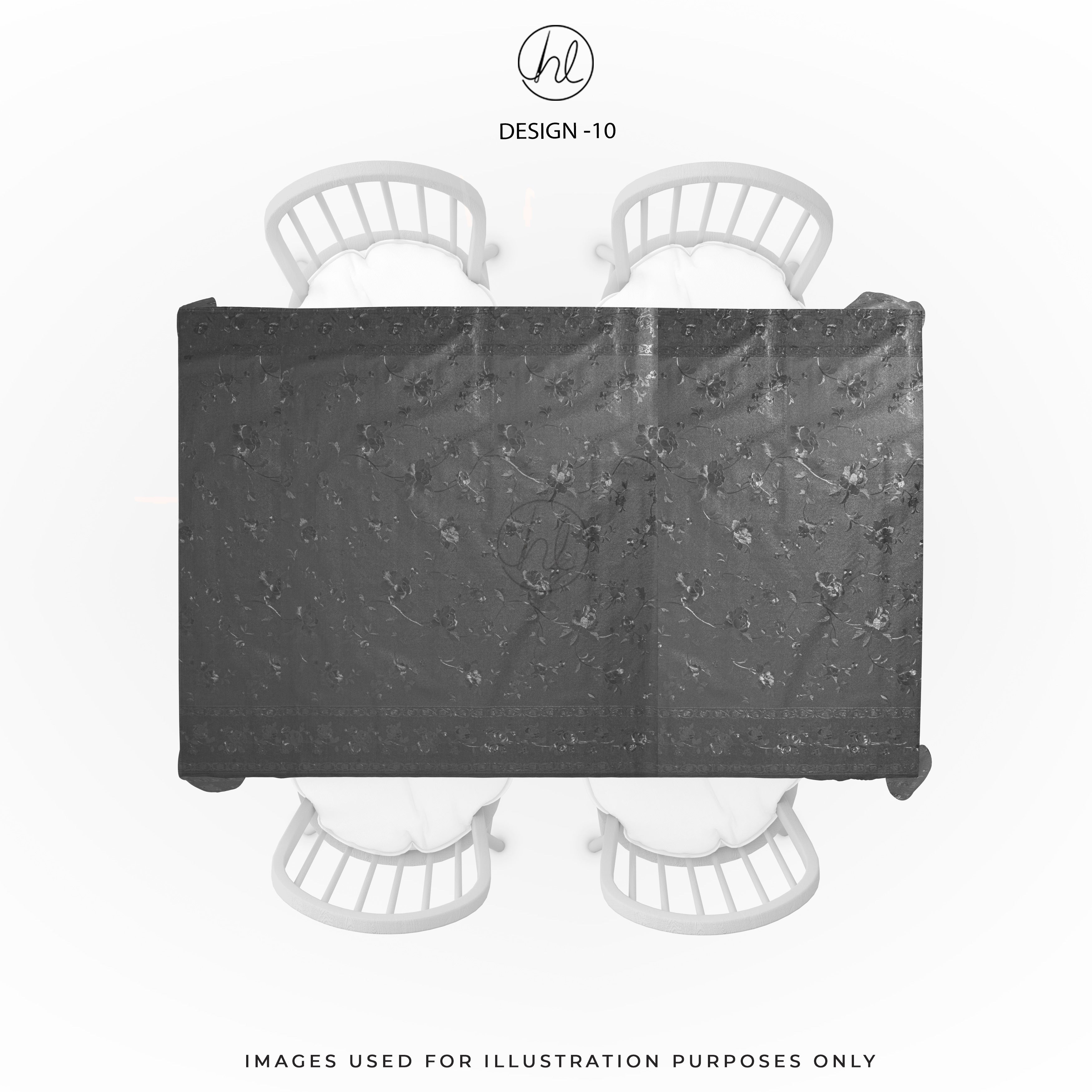 PVC TABLE CLOTH 4641 (DESIGN 10) (GREY) (140CM WIDE) PER M Habby And Lace