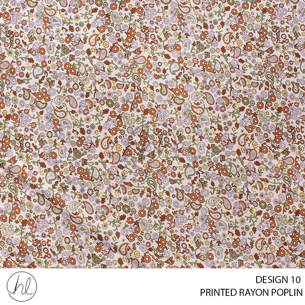 Printed rayon Poplin (51) Pale Blush (Design 10) (145cm) Per M