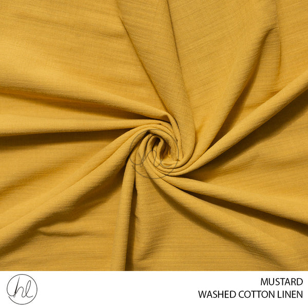 Washed cotton linen (51) mustard (150cm) per m