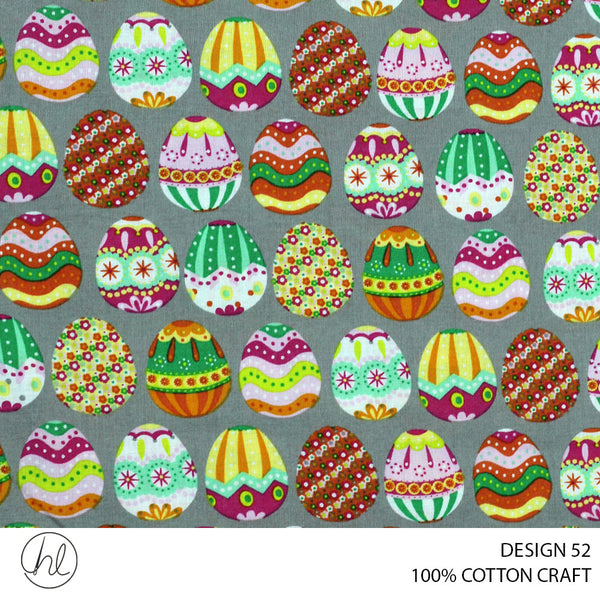 COLORFUL EGGS FABRICS 145CM GREY ROLL ROLL 001