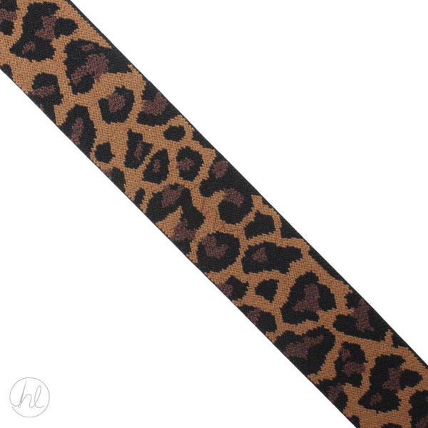 ELASTIC KNITTED PRINT  LEOPARD 25mm