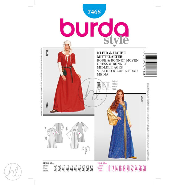 BURDA DRESS BLUE 10-28   7468   EACH