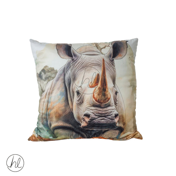 Printed Scatter Cushion (Rhino) (60x60cm)