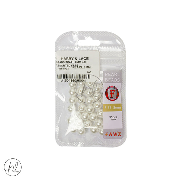 BEADS PEARL (8MM)	(PEARL WHITE)
