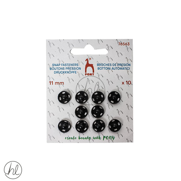 Pony Press Studs 2/11mm Black Free