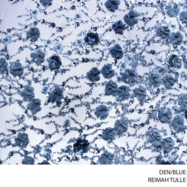 REIMAH FABRIC 140CM DEN/BLUE ROLL ROLL 001