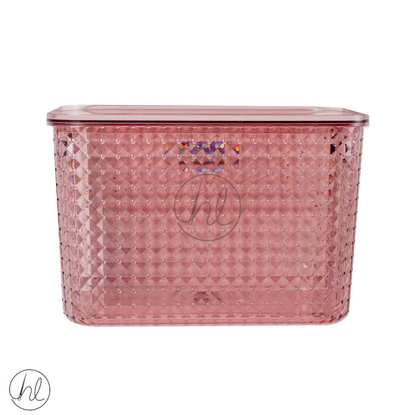 STORAGE BOX WITH HANDLE DIAMOND ASSORTED (PINK) ABY-4855 XL