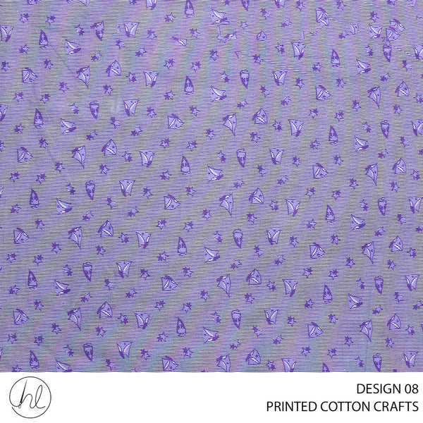 COTTON CRAFTS STARSPRINTED FABRIC  PURPLE ROLL ROLL 001
