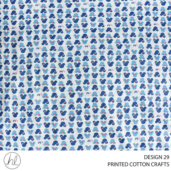 COTTON CRAFT MICKEY HEADS PRINTED FABRIC BLUE ROLL ROLL 001