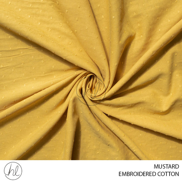 Embroidered cotton (51) mustard (150cm) per m