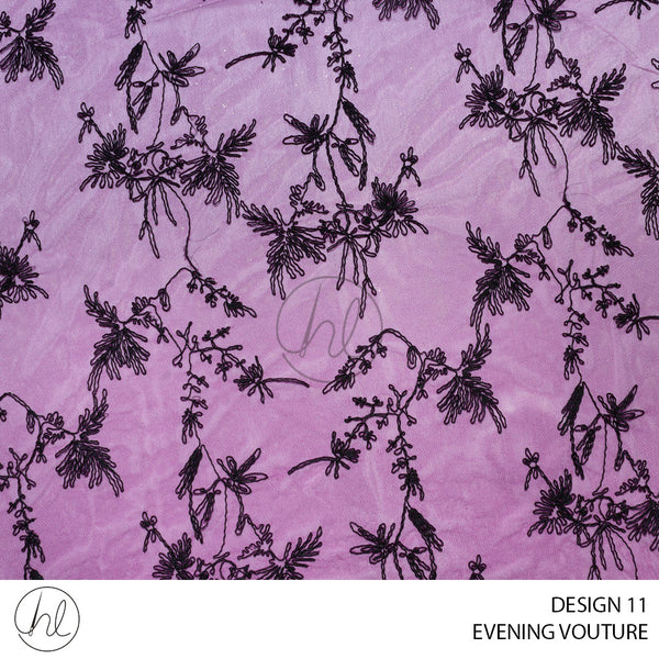 Evening Couture (51) Purple (Design 11) (150cm) Per M