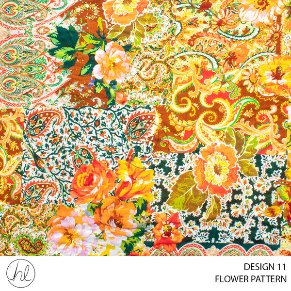 FLORAL PATTERN (51) YELLOW (150CM) PER M