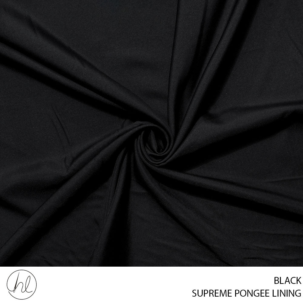 PONGEE LINING PLAIN FABRIC 150CM BLACK – Habby And Lace