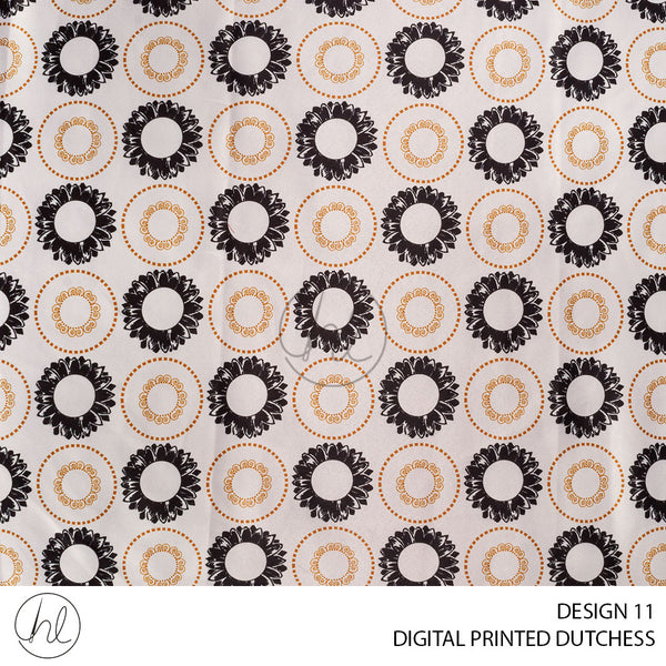 Digital Printed Dutchess Satin (55) Seashell (Design 11) (150cm) Per M