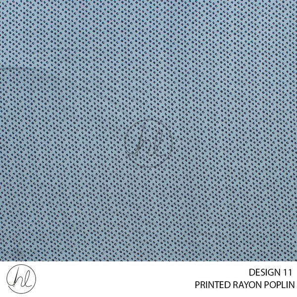 Printed rayon Poplin (51) Blue (Design 11) (145cm) Per M