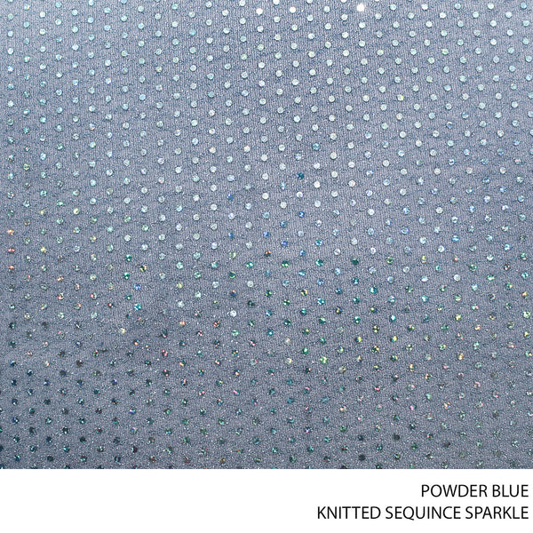 SEQUINCE KNITTED SPANGLE FABRIC 150CM POWDER BLUE