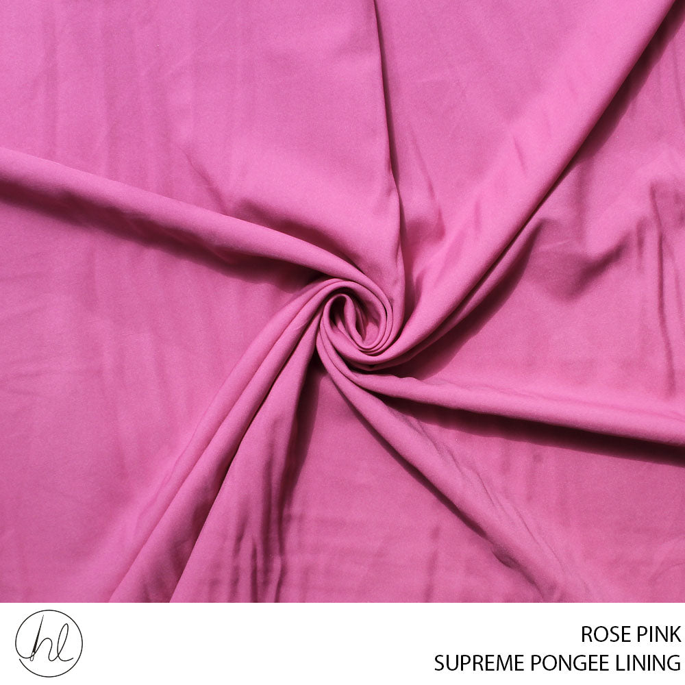 PONGEE LINING SUPREME PLAIN FABRIC 150CM ROSE PINK – Habby And Lace