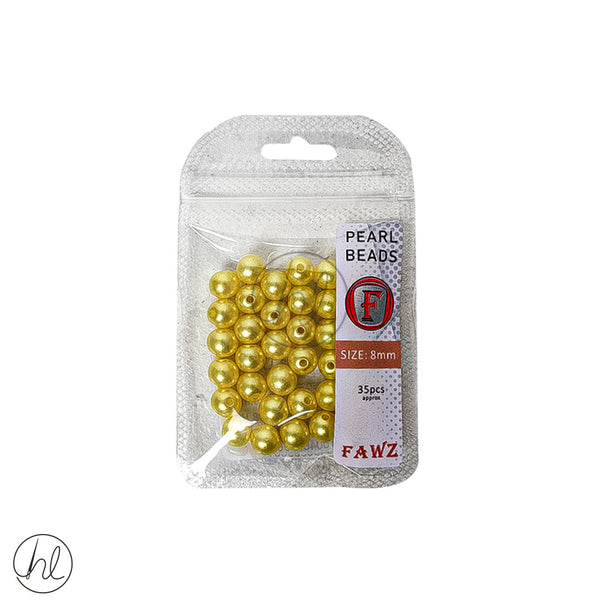 Beads Pearl 8mm Primrose Free