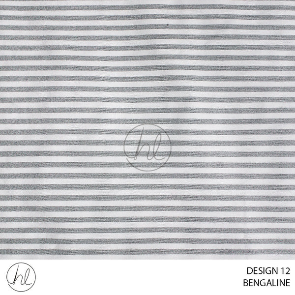 Linen Bengaline (Design 12) (51) Grey (150cm) Per M
