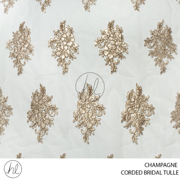 Corded Bridal Tulle (53) Champagne (140cm) Per M