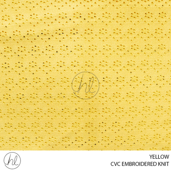 CVC EMBROIDERED KNIT (51) YELLOW (150CM) PER M