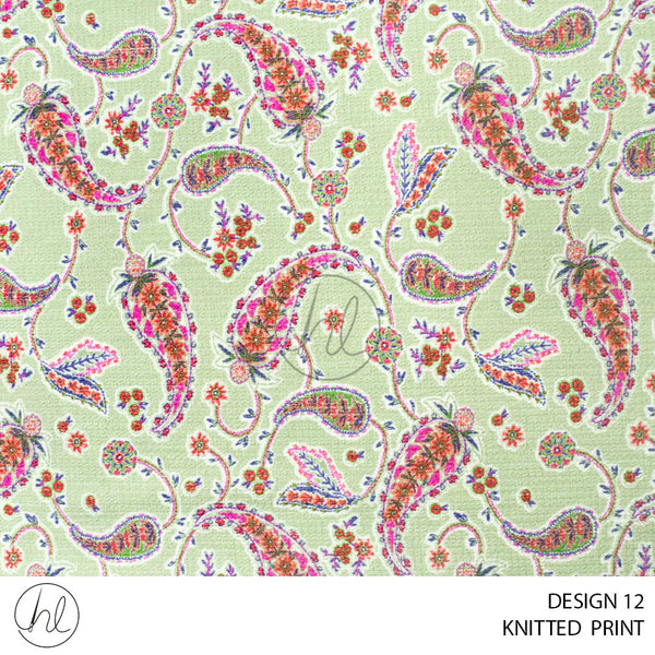 Knitted Print (51) Multi (Design 12) (150cm) Per M