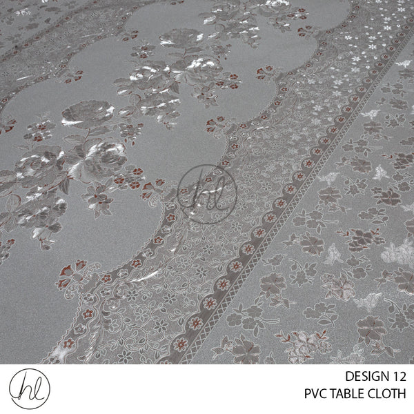 PVC TABLE CLOTH 4647 (DESIGN 12) (LIGHT GREY) (140CM WIDE) PER M
