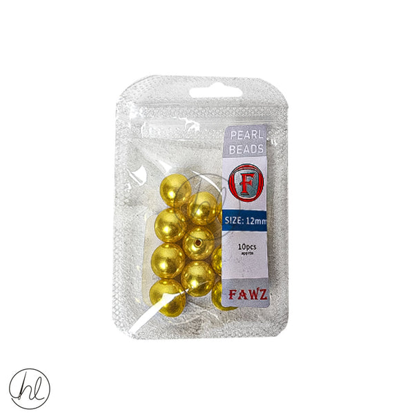 Beads Pearl 12mm Primrose Free