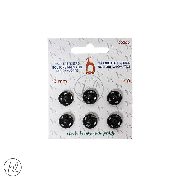 Pony Press Studs 4/13mm Black Free