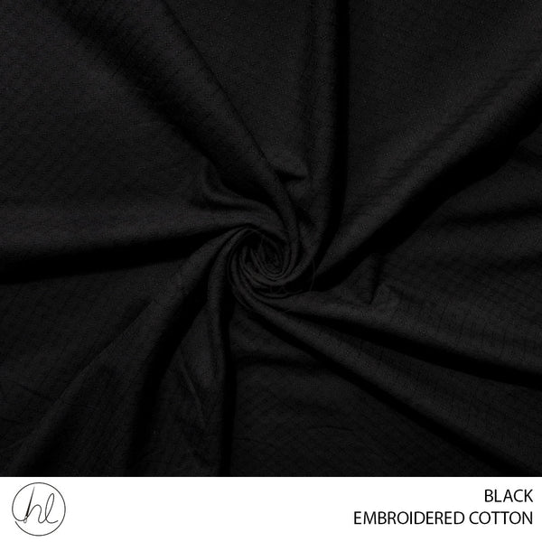 Embroidered cotton (51) black (150cm) per m