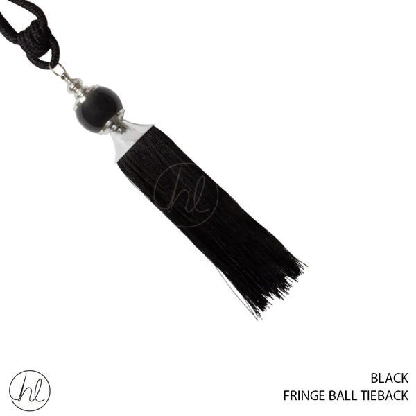 TIEBACK FRINGE BALL (BLACK) (2 PER PACK)