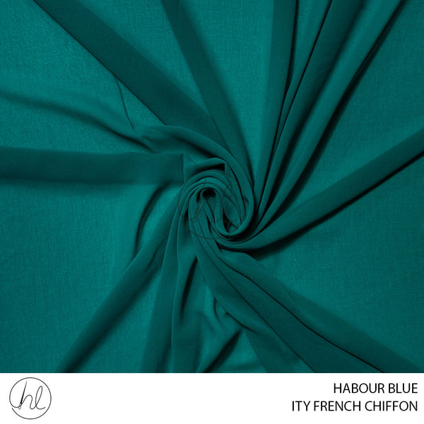 ITY FRENCH CHIFFON (51) HABOUR BLUE (150CM) PER M