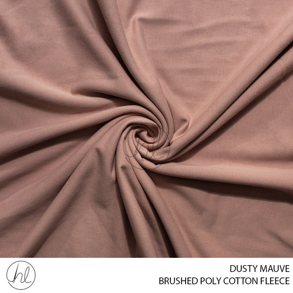 BRUSHED POLY COTTON FLEECE (51) DUSTY MAUVE (150CM) PER M