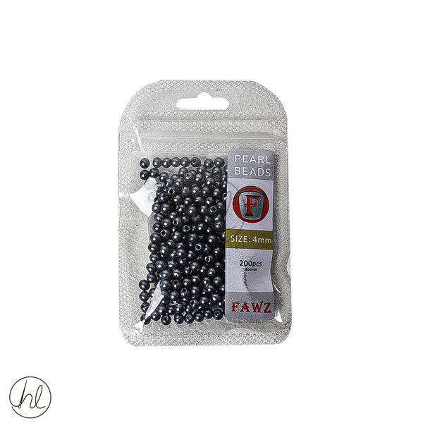Beads Pearl 4mm Charcoal  Free