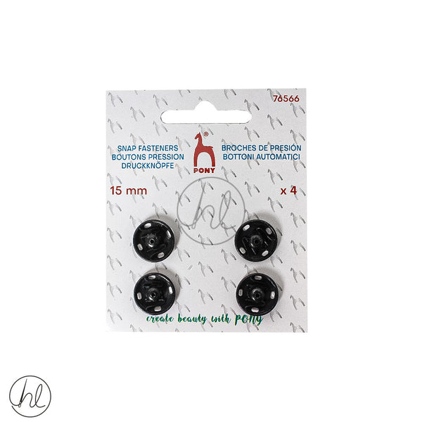 Pony Press Studs 7/15mm Black Free