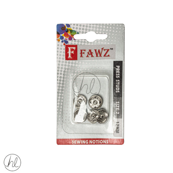 Press Studs Fawz (Size 2) (Silver) (12mm)