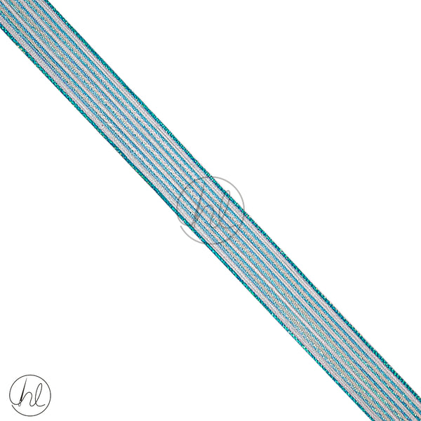 Ribbon Org Stripe 25mm 550 Turquoise Free